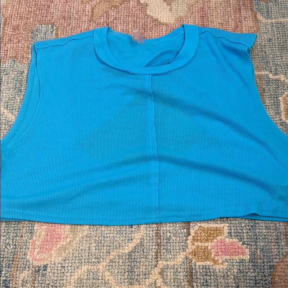 free people blue tank top